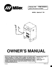 Miller SPECTRUM 750 Owner's Manual