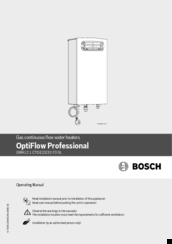 Bosch Optiflow GWH31 F6 L S2405 Operating Manual