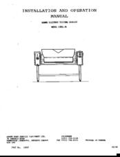 Crown Food Service Equipment ETRS-35 Installation And Operation Manual