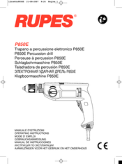 Rupes P850E Operating Instructions Manual