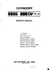 Korg 800DV Service Manual