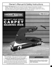 Chicago Electric 62133 Owner's Manual & Safety Instructions