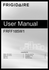 Frigidaire FRFF185W1 User Manual