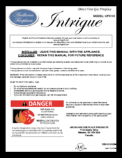 Ambiance Fireplaces INTIRGUE UF0110 Manual