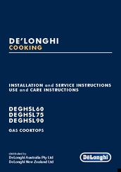 DeLonghi DEGHSL90 Installation And Service Instructions Manual
