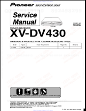 Pioneer XV-DV430 Service Manual