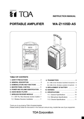 Toa WA-Z110SD-AS Instruction Manual