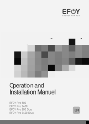 EFOY Pro 800 Operation And Installation Manual