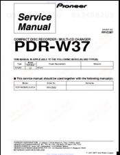 Pioneer PDR-W37 Elite Service Manual