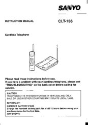 Sanyo CLT-136 Instruction Manual