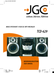 JGC TCD-629 User Manual
