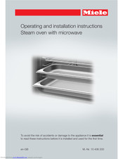 Miele 10 406 200 Operating And Installation Instructions