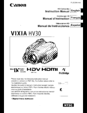 Canon Vixia HV30 Instruction Manual