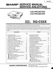 Sharp XG-C55X - Conference Series XGA LCD Projector Service Manual