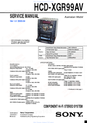 Sony HCD-XGR99AV Service Manual