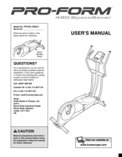 Pro-Form 480 SpaceSaver User Manual