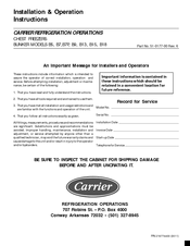 Carrier B15 Installation & Operation Instructions
