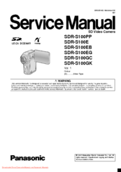 Panasonic SDR-S100GK Service Manual