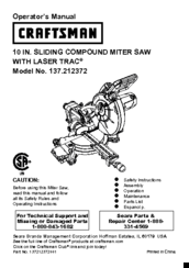 Craftsman 137.212372 Operator's Manual