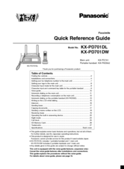 Panasonic KX-PD701DW Quick Reference Manual