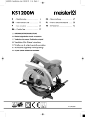 Meister KS1200M Translation Of The Original Instructions