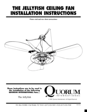 Quorum International The Jellyfish Installation Instructions Manual