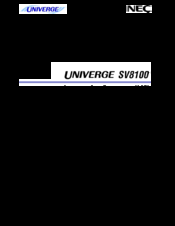 Nec univerge sv8100 Installation Manual