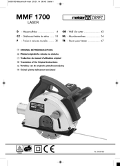 Meister MMF 1700 LASER Translation Of The Original Instructions