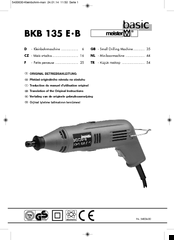 Meister BKB 135 E-B Translation Of The Original Instructions