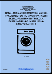 Electrolux EW 1062 S Installation And Instruction Manual