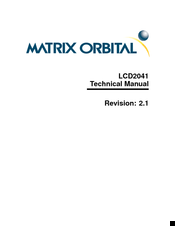 Matrix Orbital LCD2041 Technical Manual