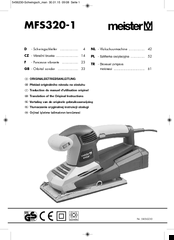 Meister MFS320-1 Translation Of The Original Instructions