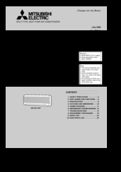 Mitsubishi Electric PKFY-P25VAM-E Technical And Service Manual