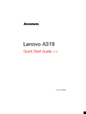 Lenovo a319 Quick Start Manual