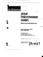 Hotpoint RE926 User And Care Book