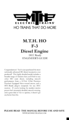 MTHTrains F-3 POWERED B-UNIT Engineer's Manual
