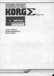 Korg Sigma Owner's Manual