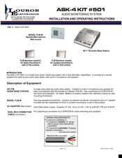 Louroe Electronics ASK-4 KIT #501 Installation And Operating Instructions Manual