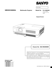 Sanyo PLC-WK2500 Service Manual