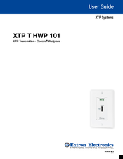 Extron electronics XTP T HWP 101 User Manual