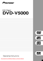 Pioneer DVD-V5000 Operating Instructions Manual