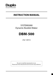 Duplo INSTRUCTION MANUAL Instruction Manual