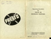 Presto 6N Operating Instructions Manual