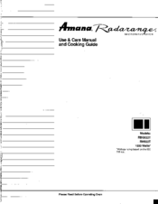 Amana RBG622T Use & Care Manual And Cooking Manual