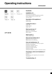 Hotpoint LFF 8214E Operating Instructions Manual