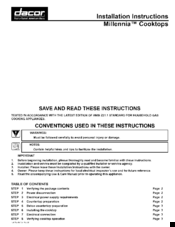 Dacor Millennia CER304 Installation Instructions Manual