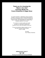 Dutchess 270 Operator Instructions Manual