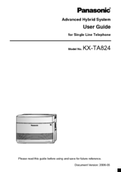 Panasonic KX-TA824 Manuals | ManualsLib