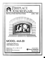 FireplaceXtrordinair 44A-BI Installation Instructions Manual