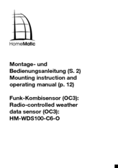 Homematic HM-WDS100-C6-O Mounting Instruction And Operating Manual